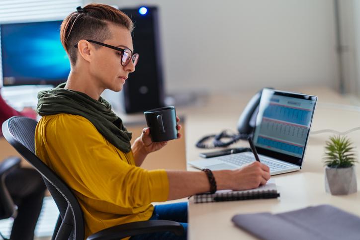 person working on laptop computer